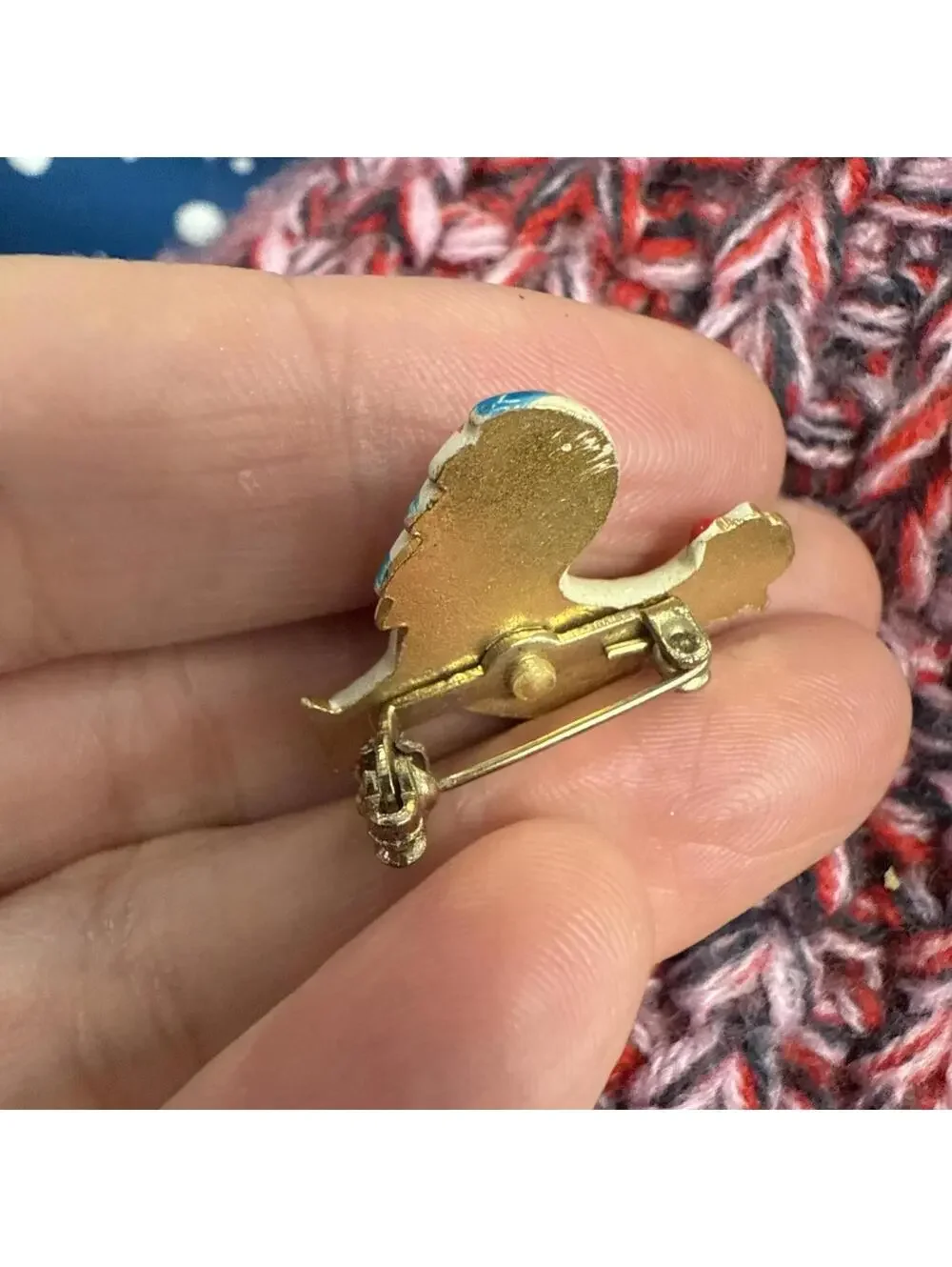 Vintage Rooster Enamel Metal Pin Brooch